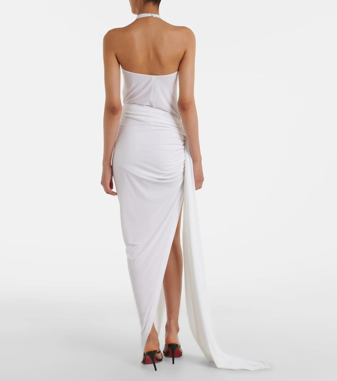Norma Kamali - Diana asymmetric draped maxi skirt