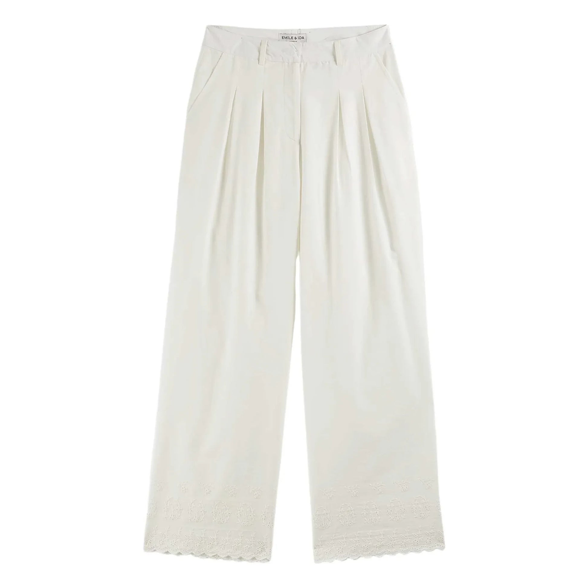 Emile et Ida - Bohemian Embroidered Pants | White