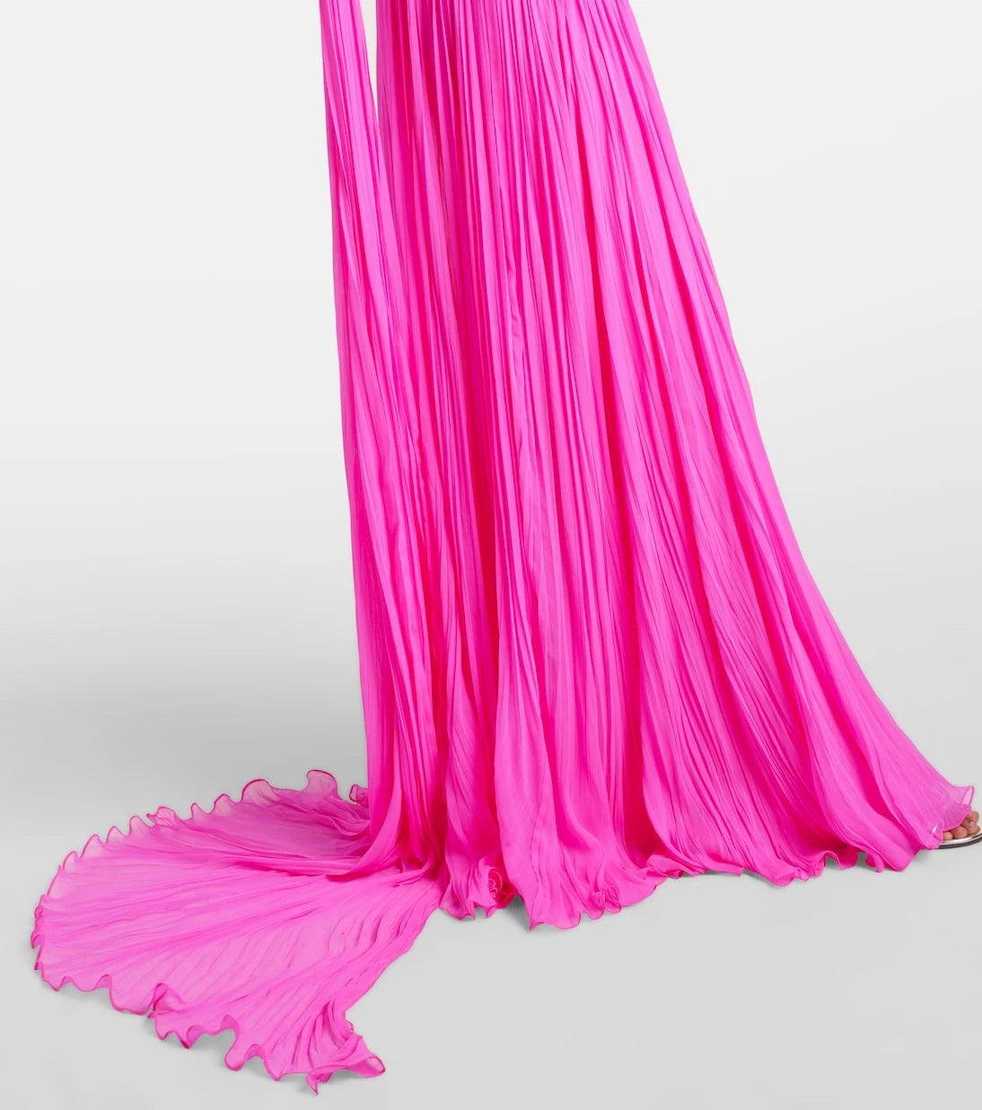 Marmar Halim - Pleated silk georgette chiffon gown
