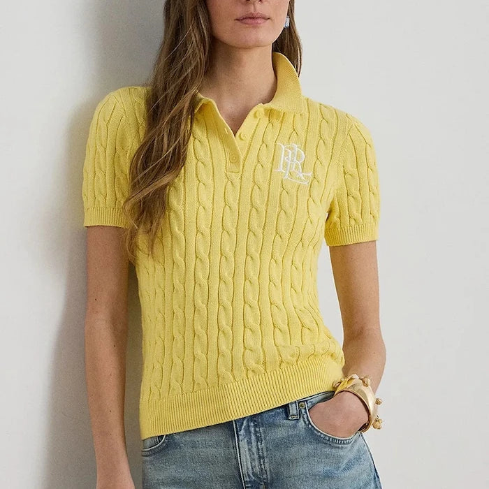 Lauren Ralph Lauren kadın kısa kollu pamuklu kazak