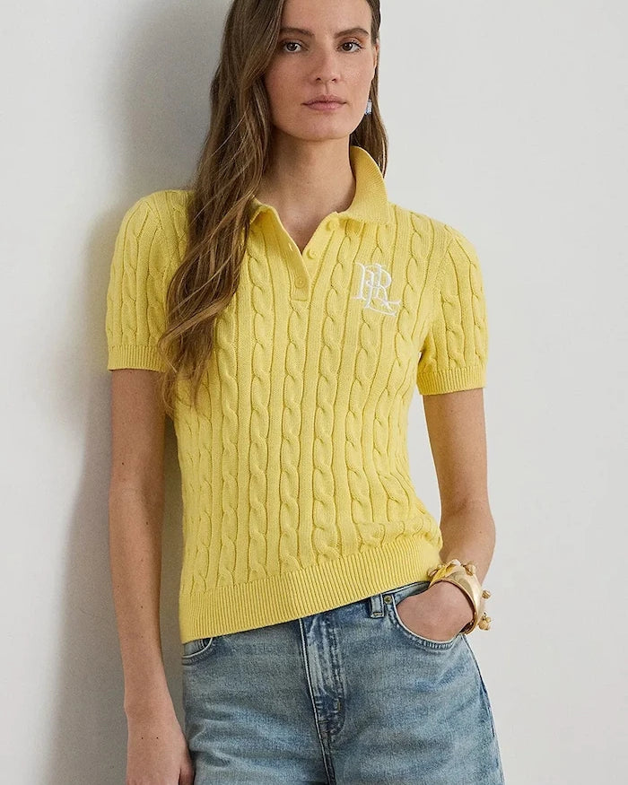 Lauren Ralph Lauren kadın kısa kollu pamuklu kazak