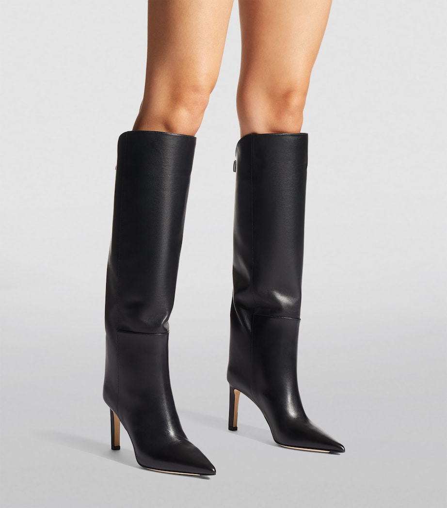 Jimmy Choo Black Alizze 85 Leather Knee-High Boots