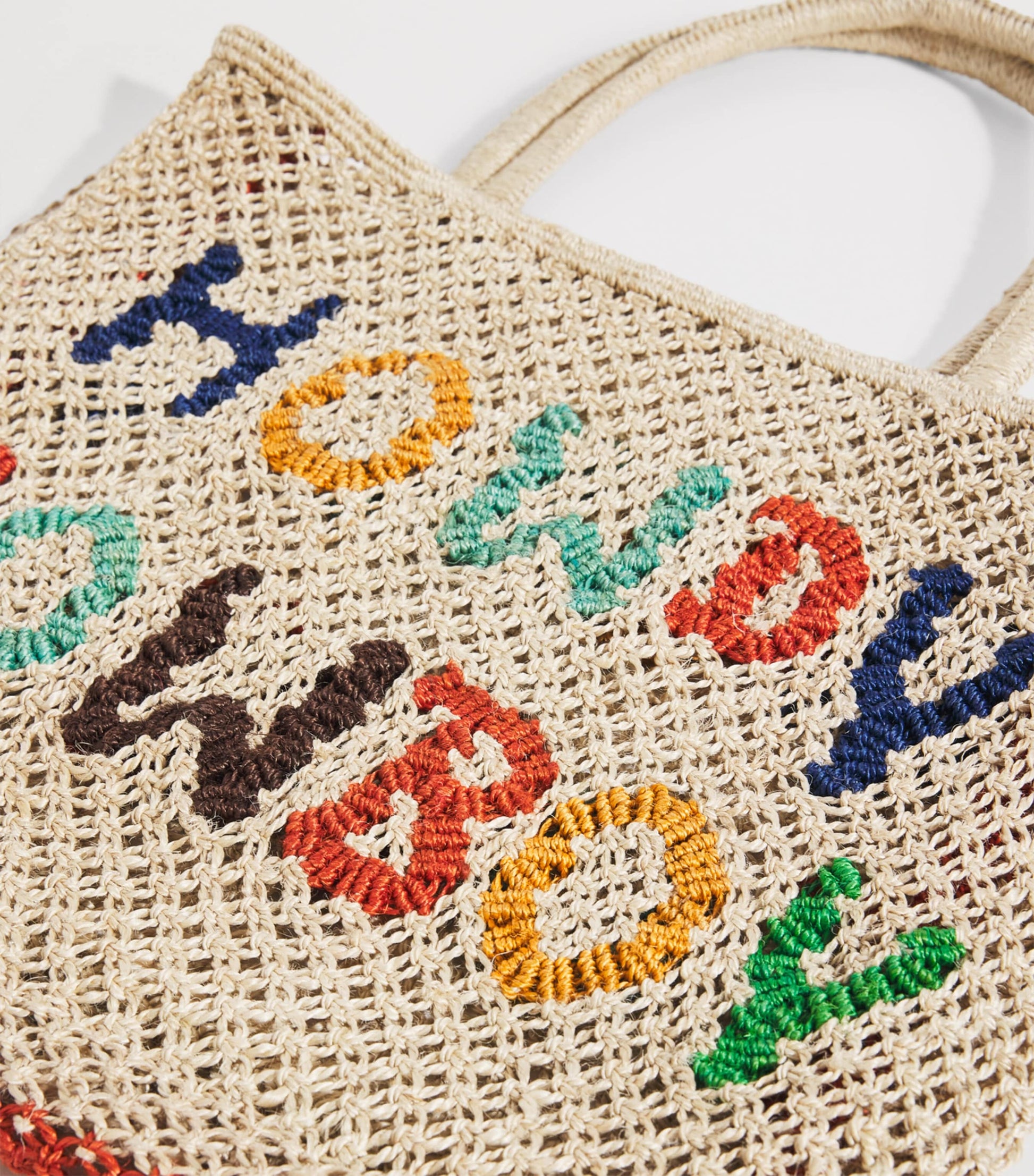 Multi Small Jute Howdy Cowboy Tote Bag