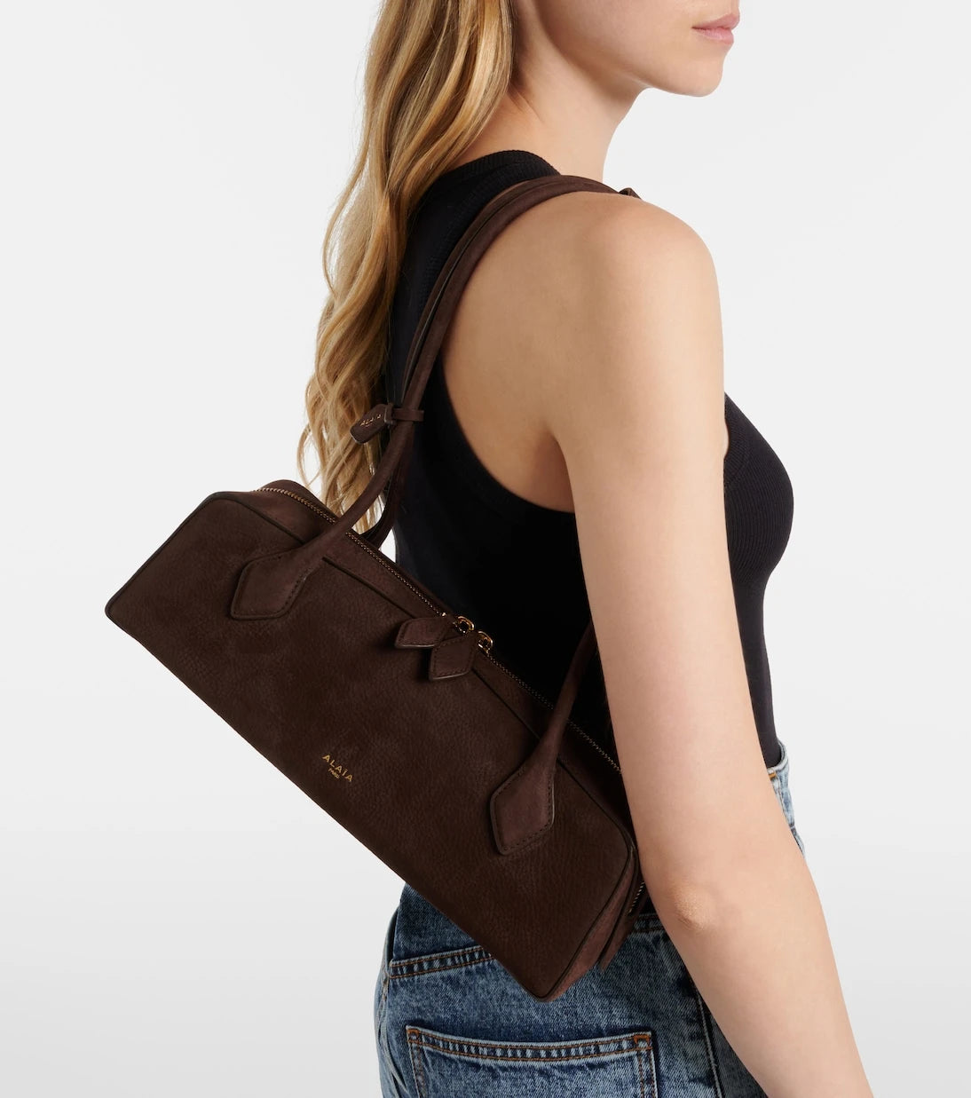 Alaïa - Le Teckel Medium suede shoulder bag