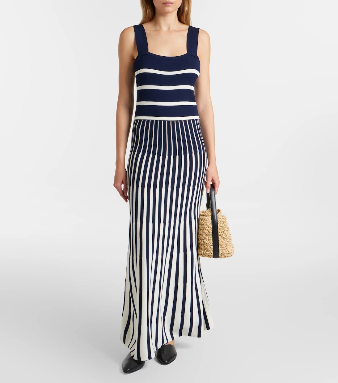 Velvet - Aveline striped knitted maxi dress