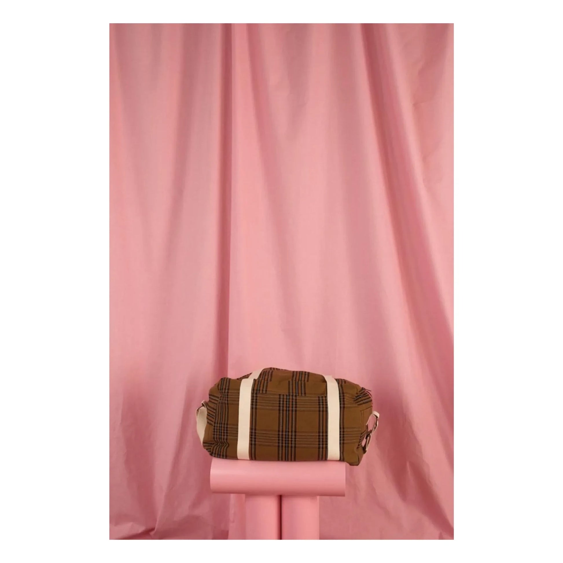 Rose in April - Raphaël Tartan diaper bag | Brown