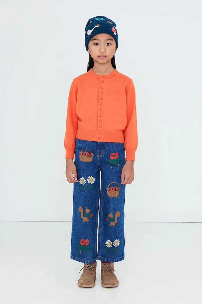 Çocuklar için straight jean TINY APPLES DENIM PANT
