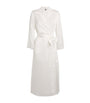 Gilda & Pearl Ivory Silk Lace-Trim In My Boudoir Long Robe