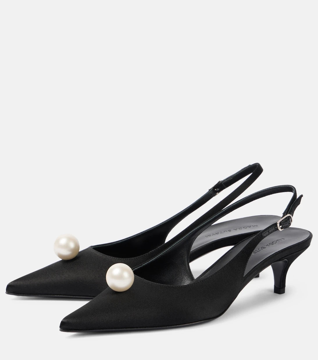 Magda Butrym - Embellished satin slingback pumps