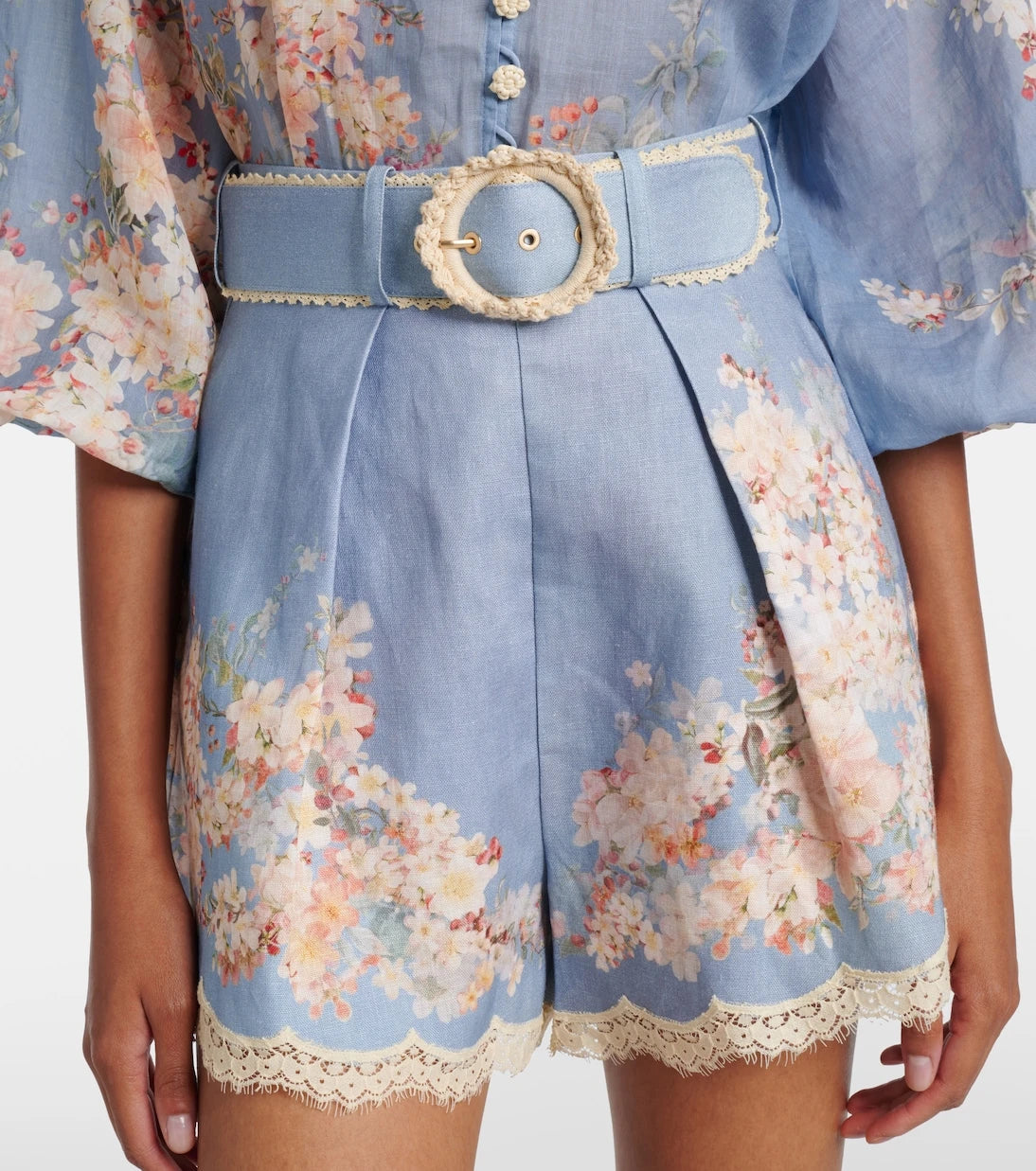 Zimmermann - Cascadian floral linen shorts