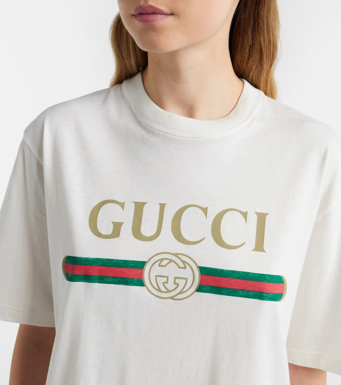 Gucci - Logo cotton jersey and silk T-shirt