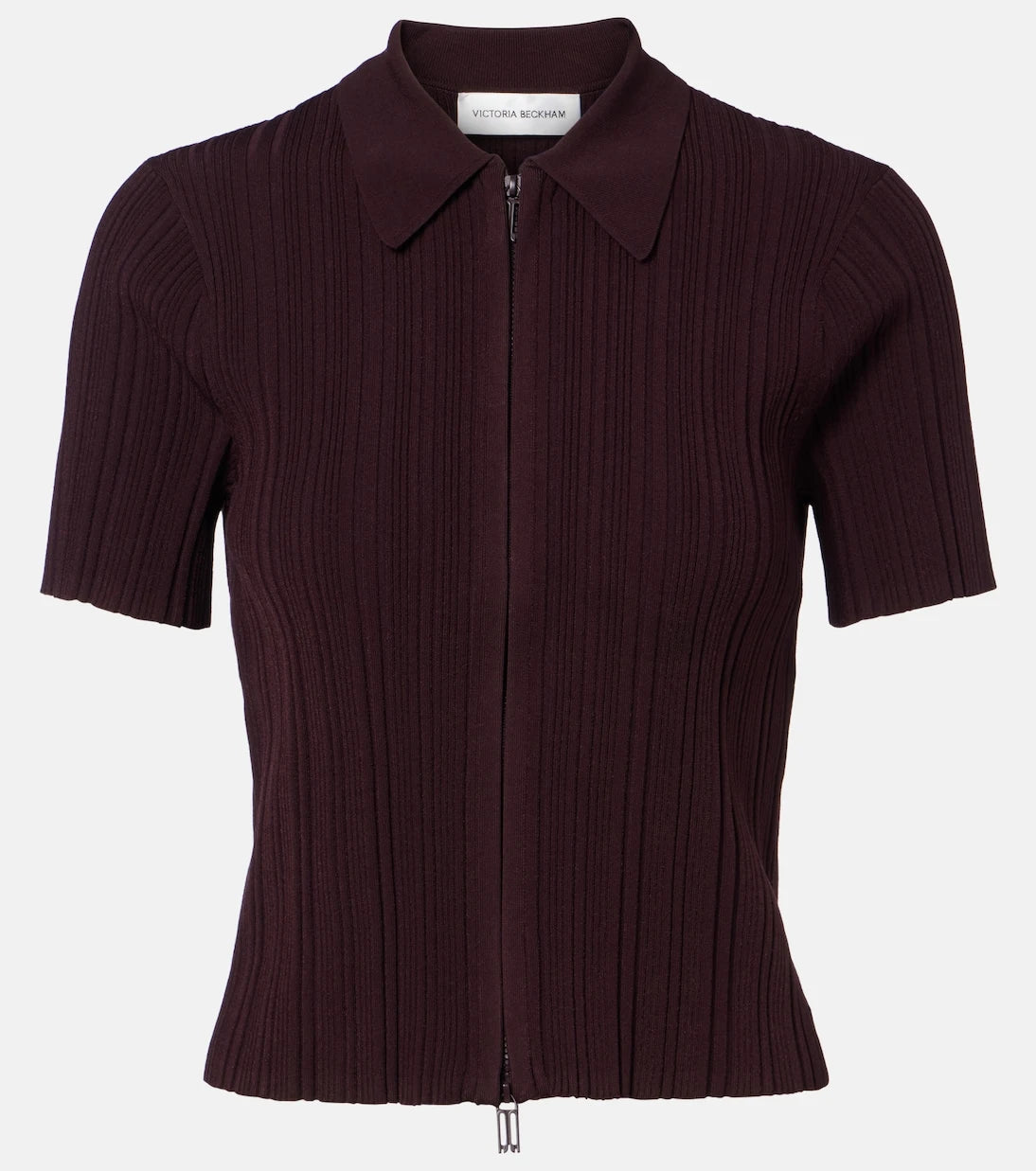 Victoria Beckham - Ribbed-knit zip-up top