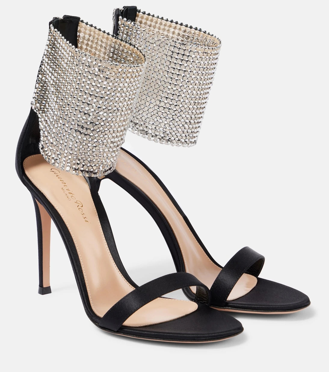 Gianvito Rossi - Adore 105 embellished satin sandals