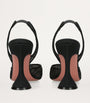 Amina Muaddi Black Lace Holli Slingback Heels 95