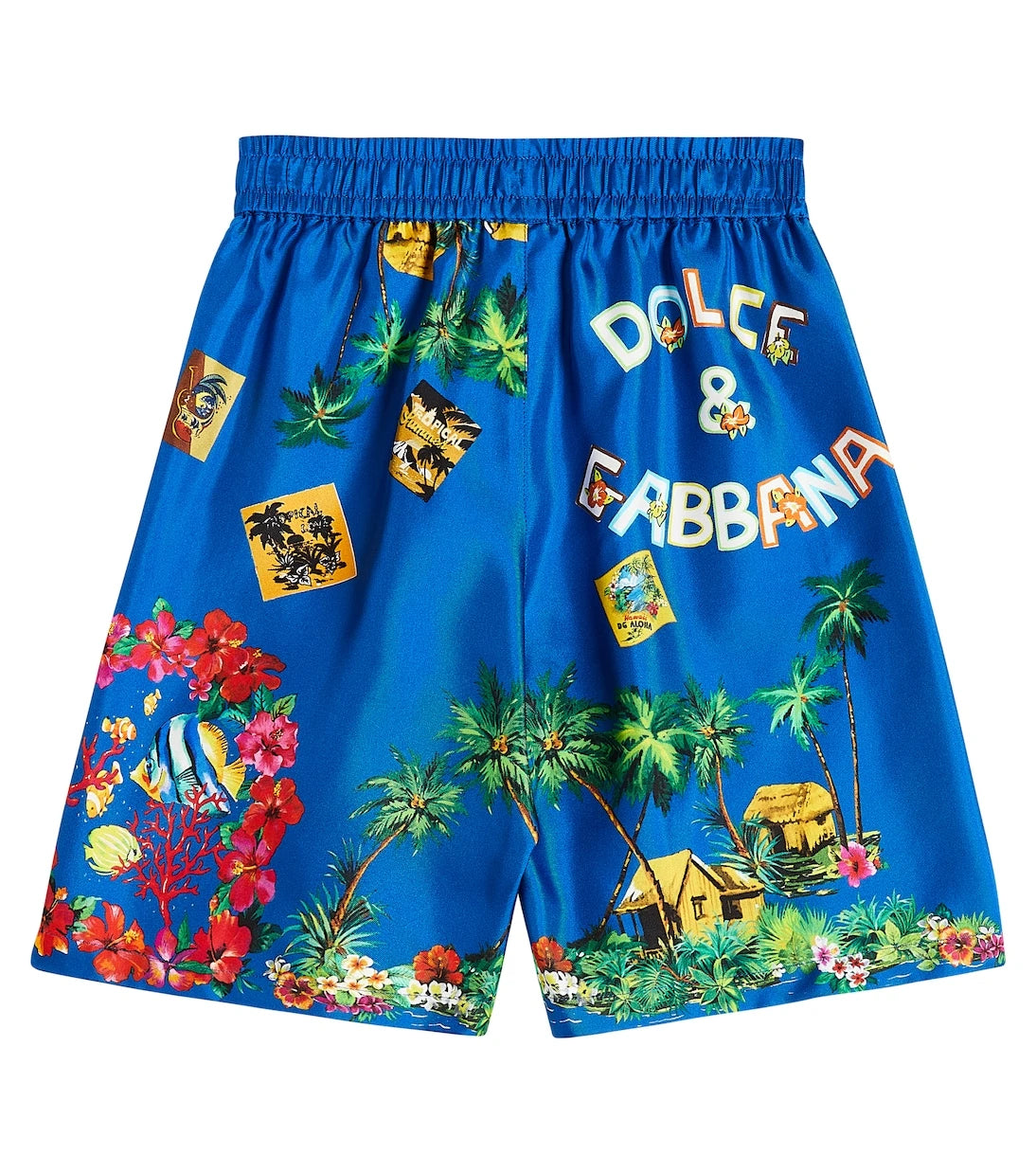 Dolce&Gabbana Kids - شورت برمودا حريري مطبوع