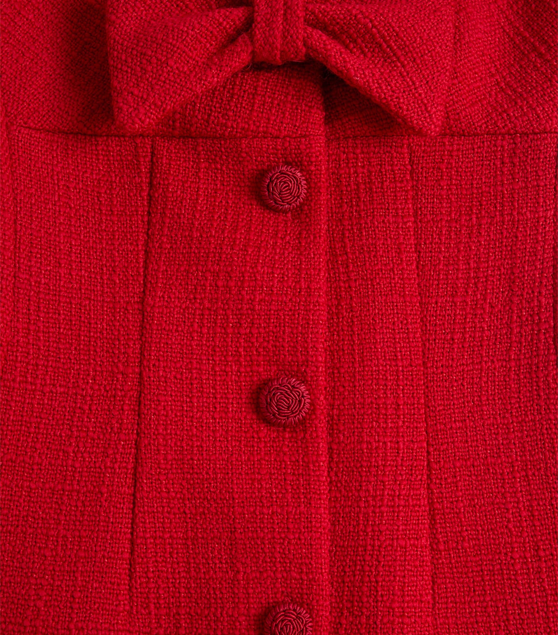 Valentino Red Virgin Wool Bow-Detail Mini Dress