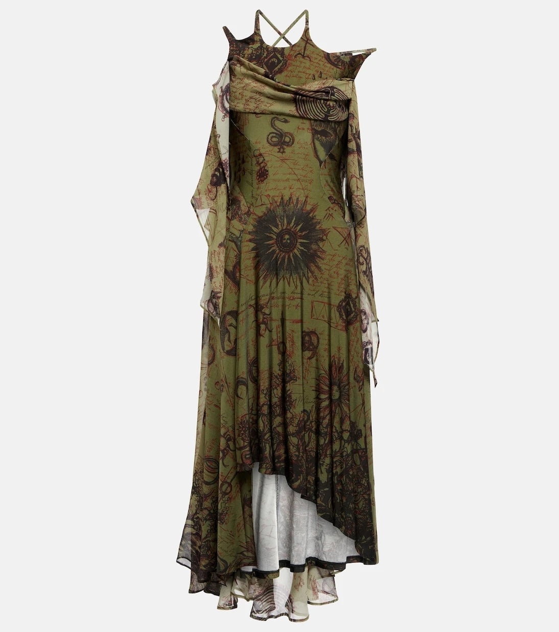 Marine Serre - Printed crêpe jersey midi dress