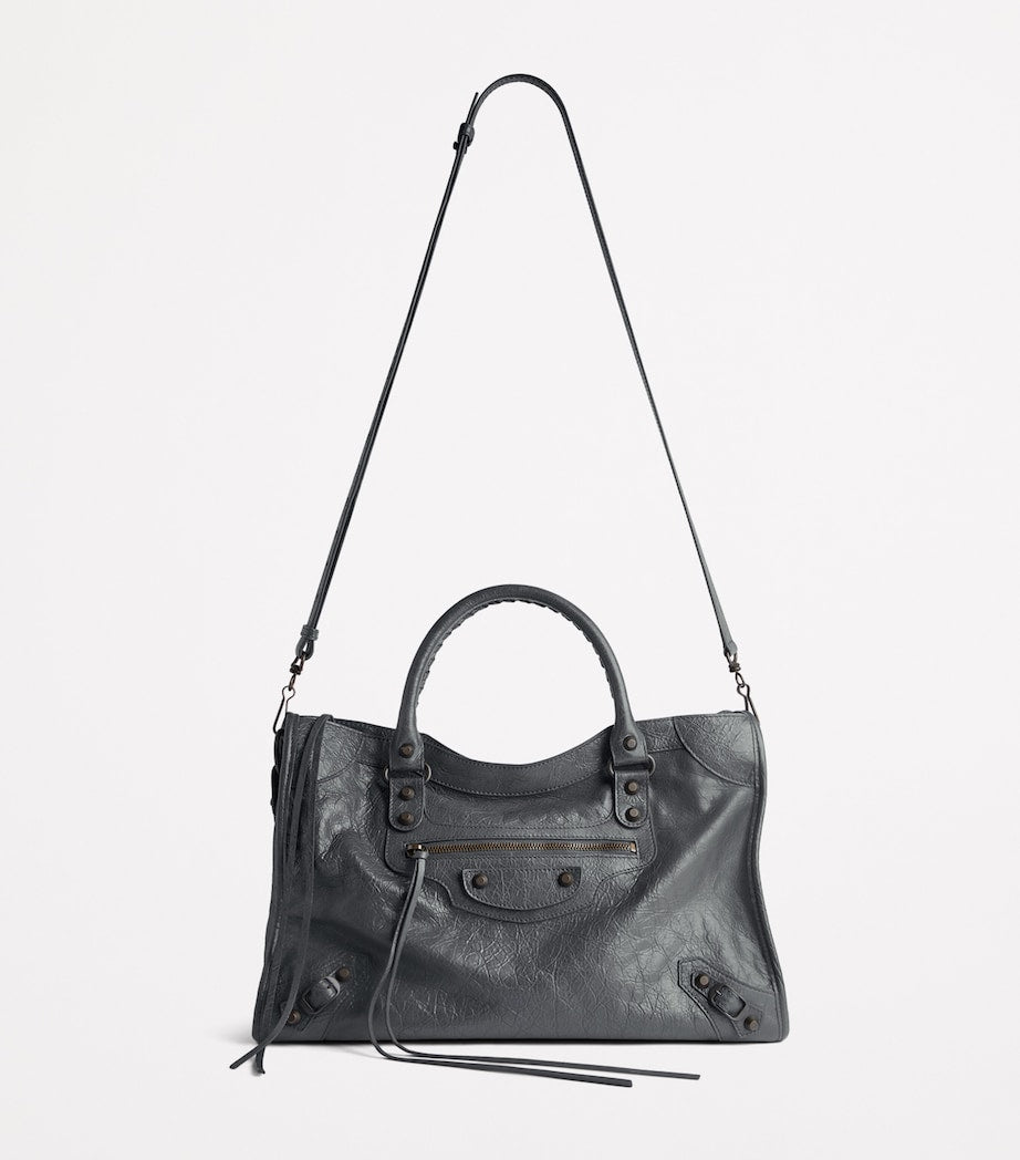 Balenciaga Grey Medium Leather Le City Top-Handle Bag