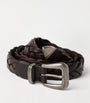 Brunello Cucinelli Brown Calf Leather Braided Belt