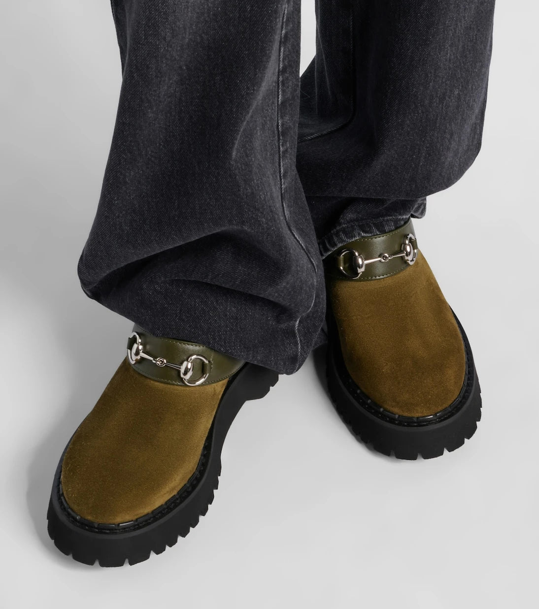 Gucci - Horsebit suede mules