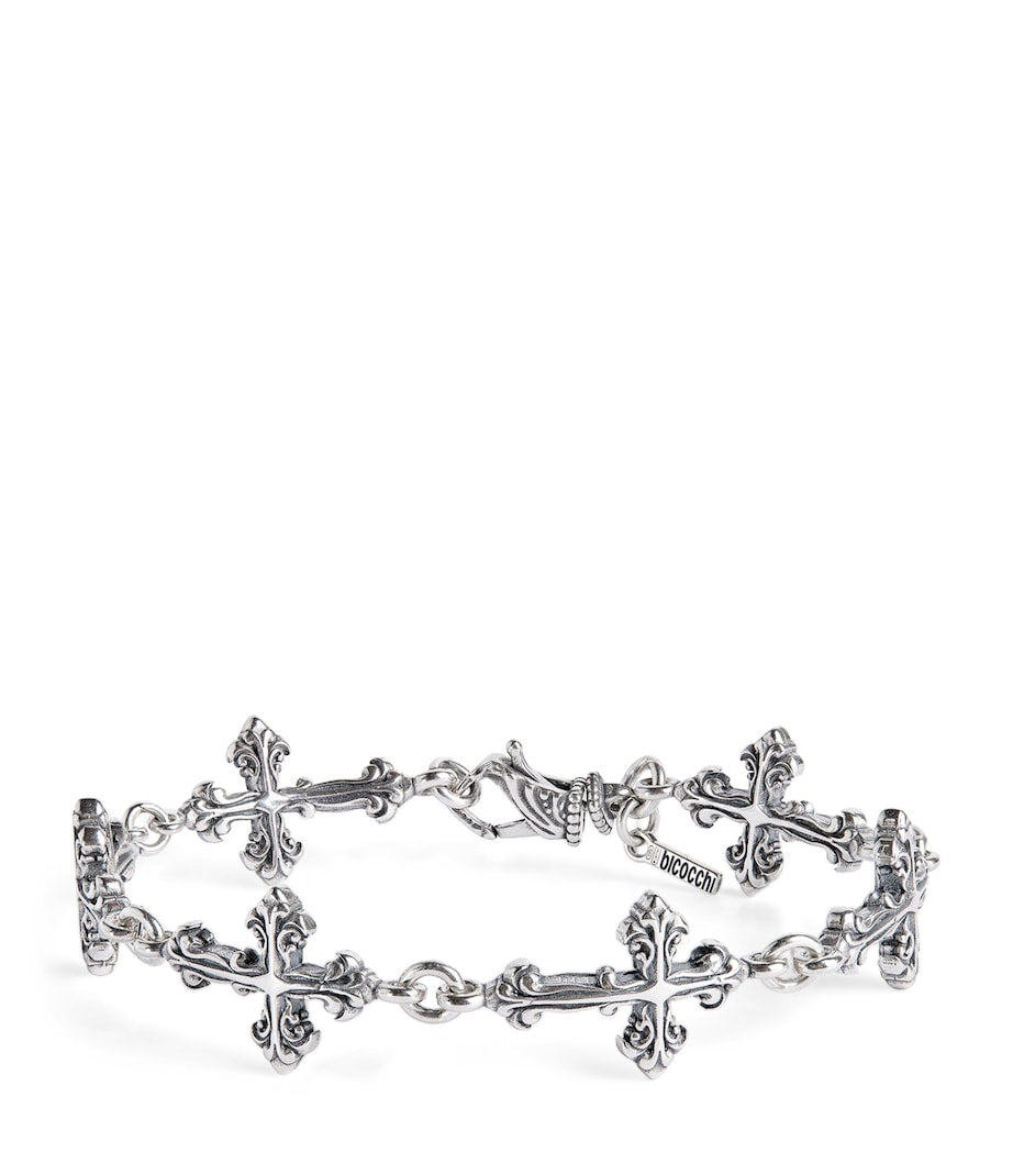Large Sterling Silver Multi-Cross Avelli Bracelet