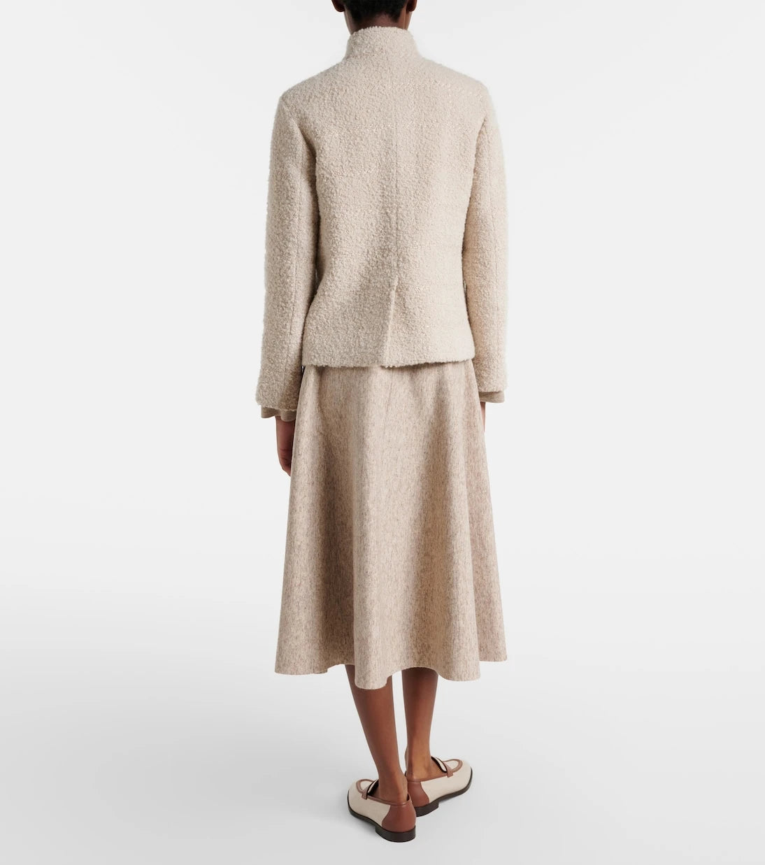 Loro Piana - Cashmere, wool, and linen midi skirt