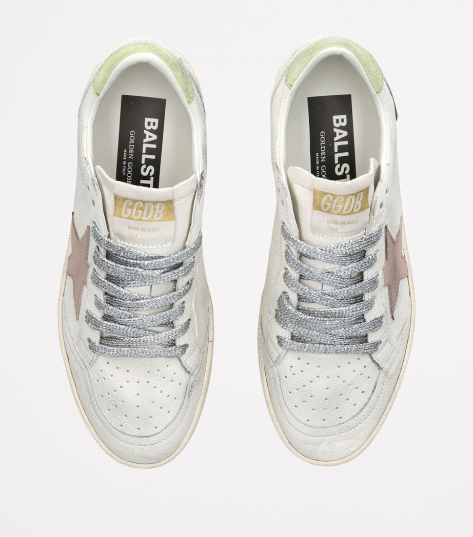 White Leather Ballstar Sneakers