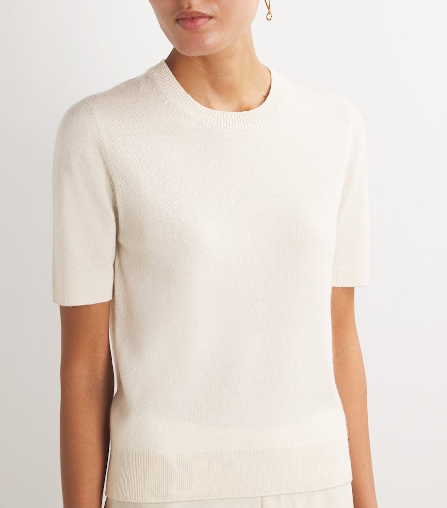 Ivory Cashmere T-Shirt Sweater