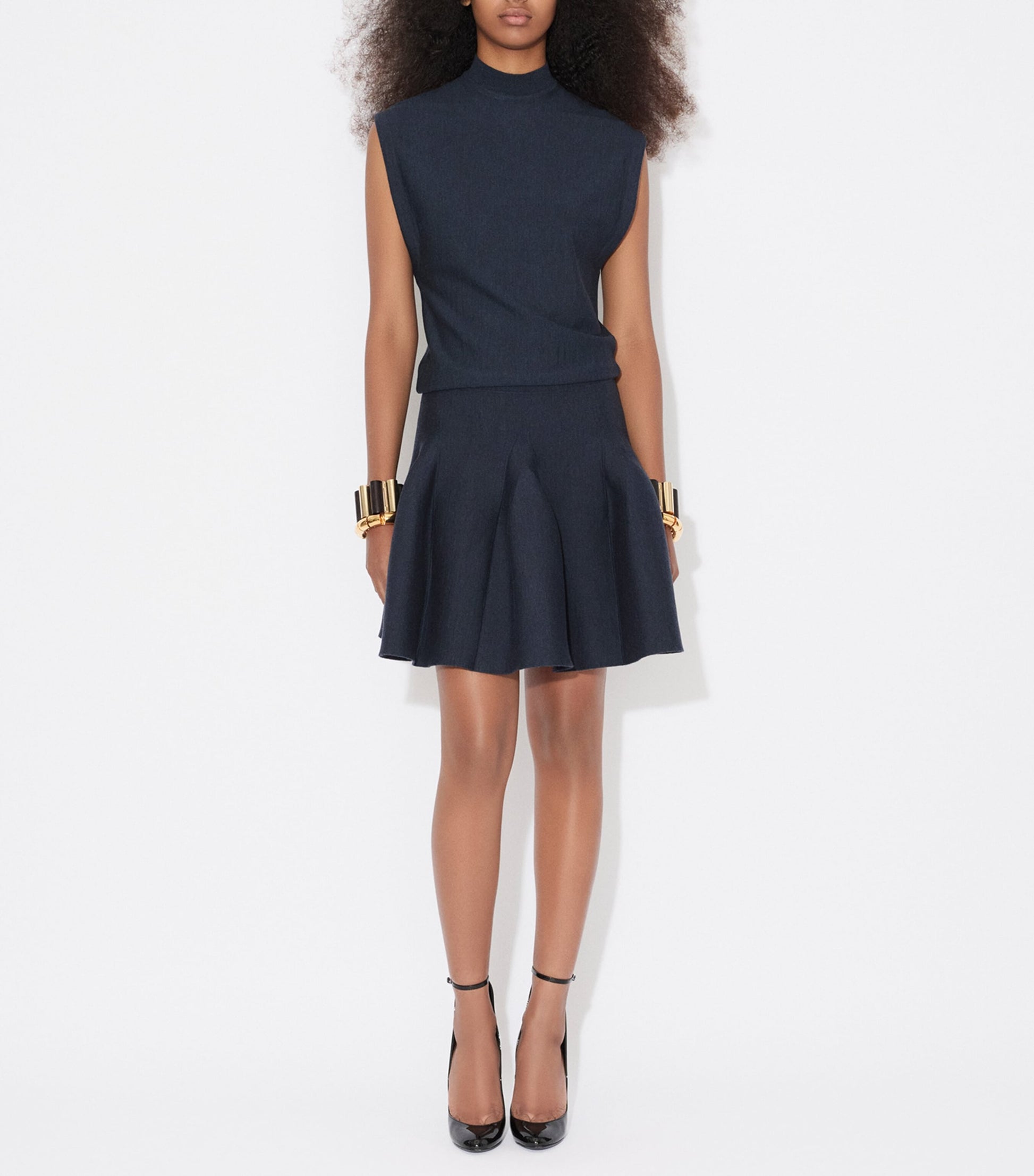 Alaïa Black Wool Dropped-Waist Mini Dress