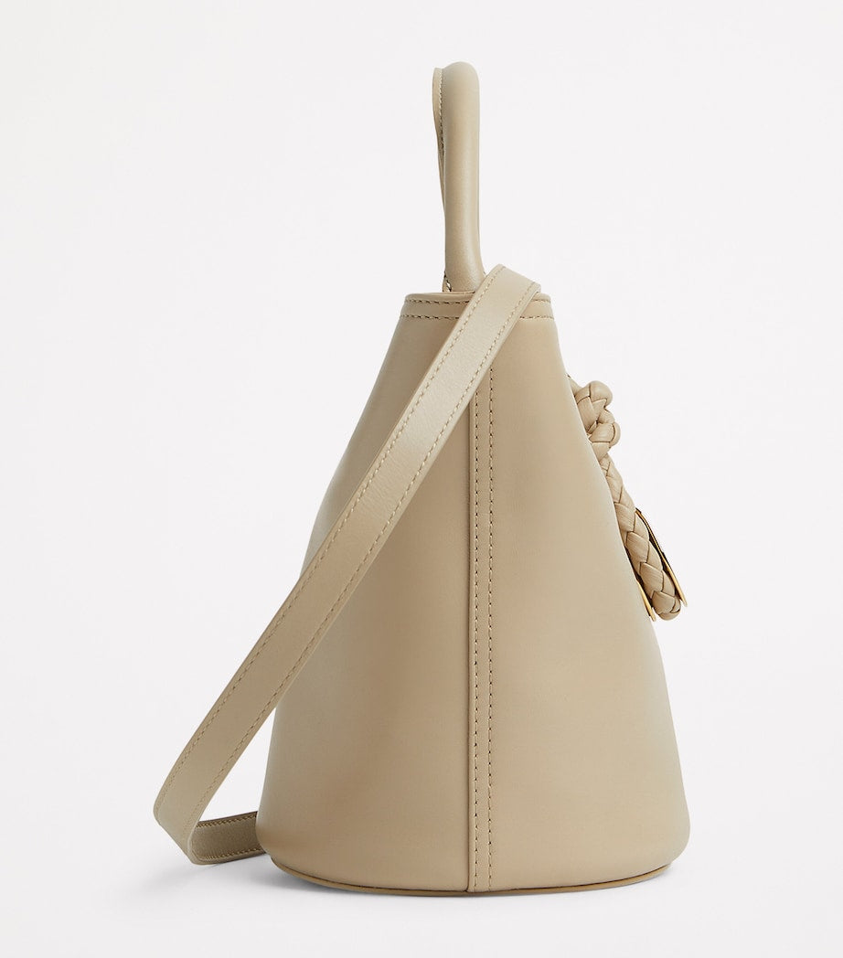Neutral Small Leather Liberta Bucket Bag