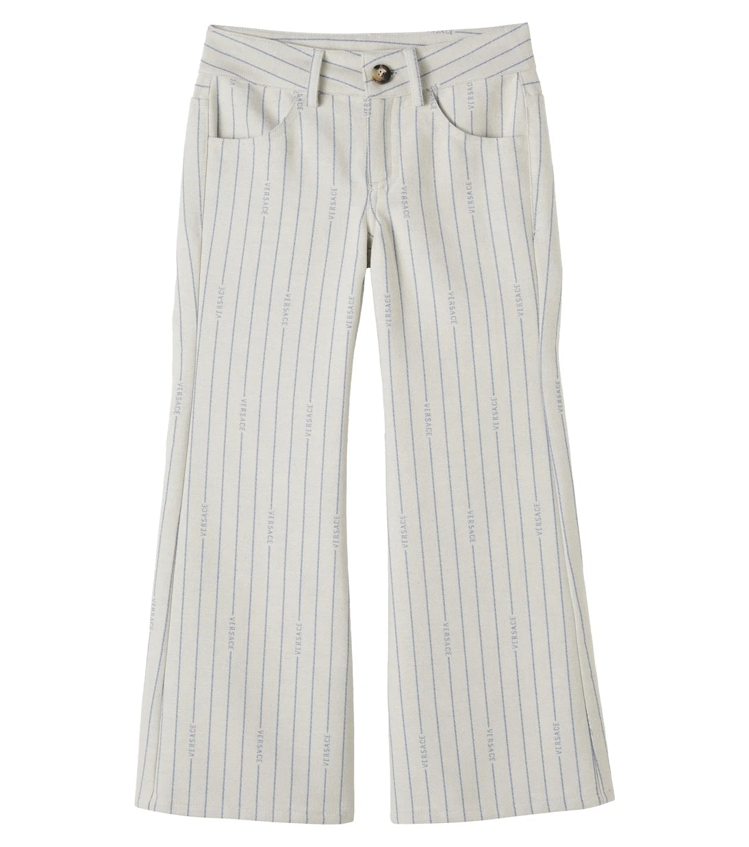 Versace Kids - Logo striped cotton flared pants