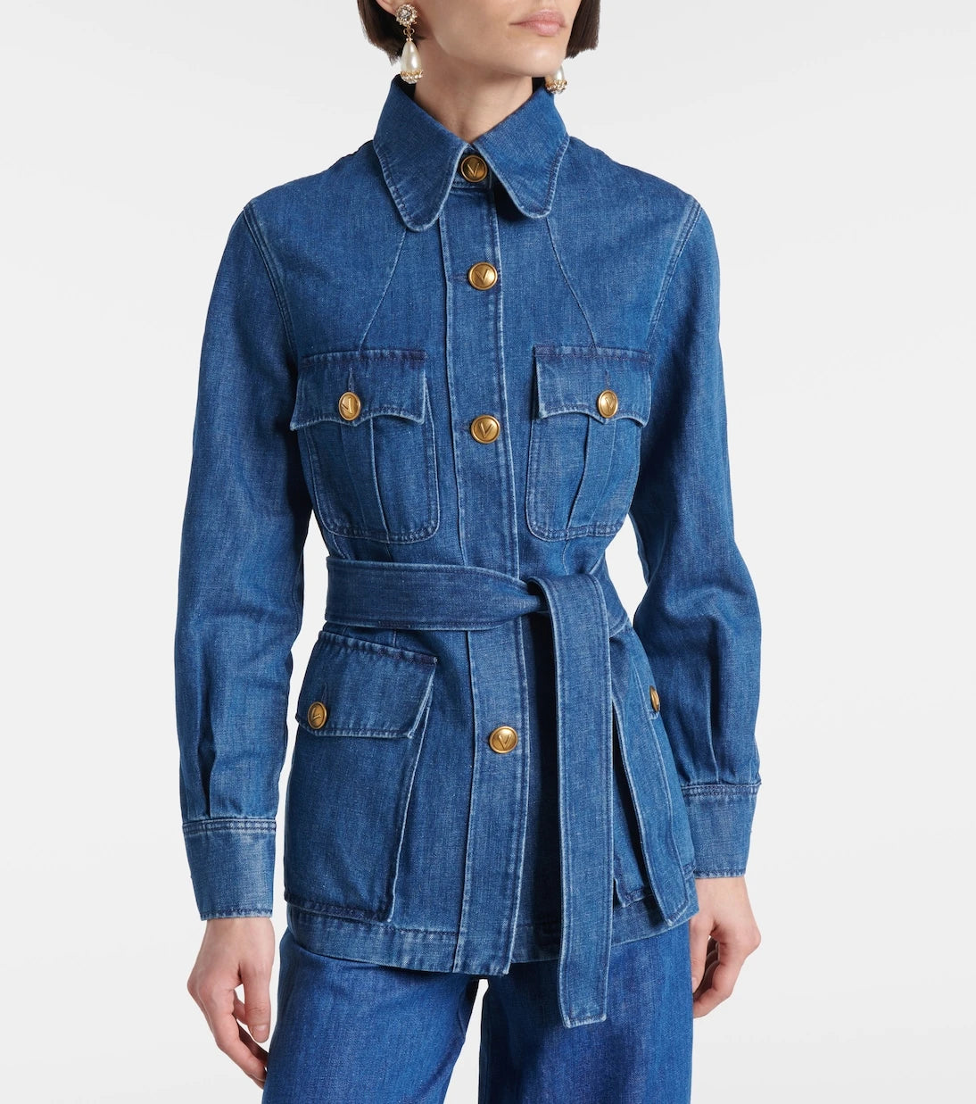 Valentino - Belted denim jacket