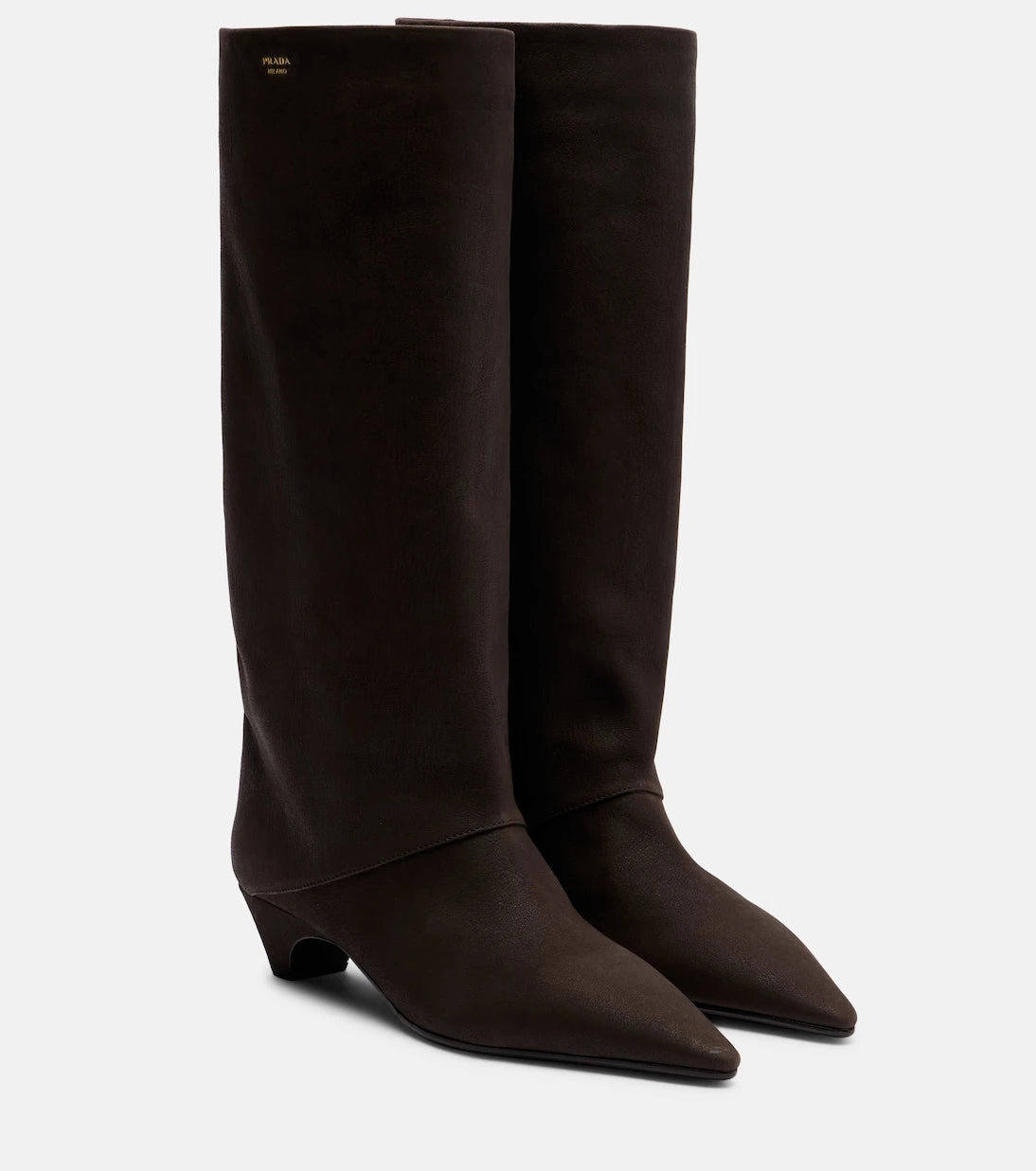 Prada - Leather knee-high boots