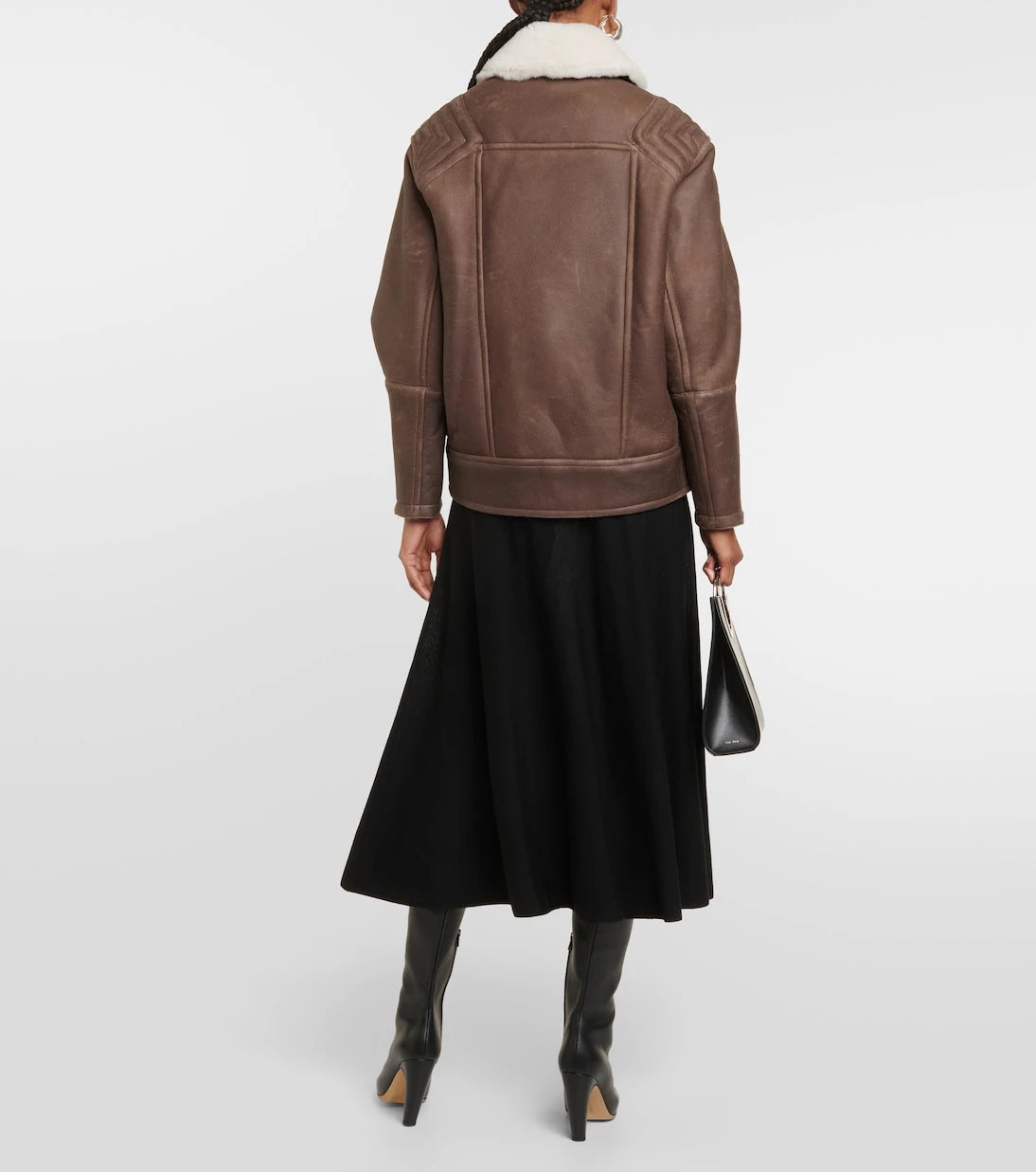 Blancha - Shearling-trimmed leather jacket