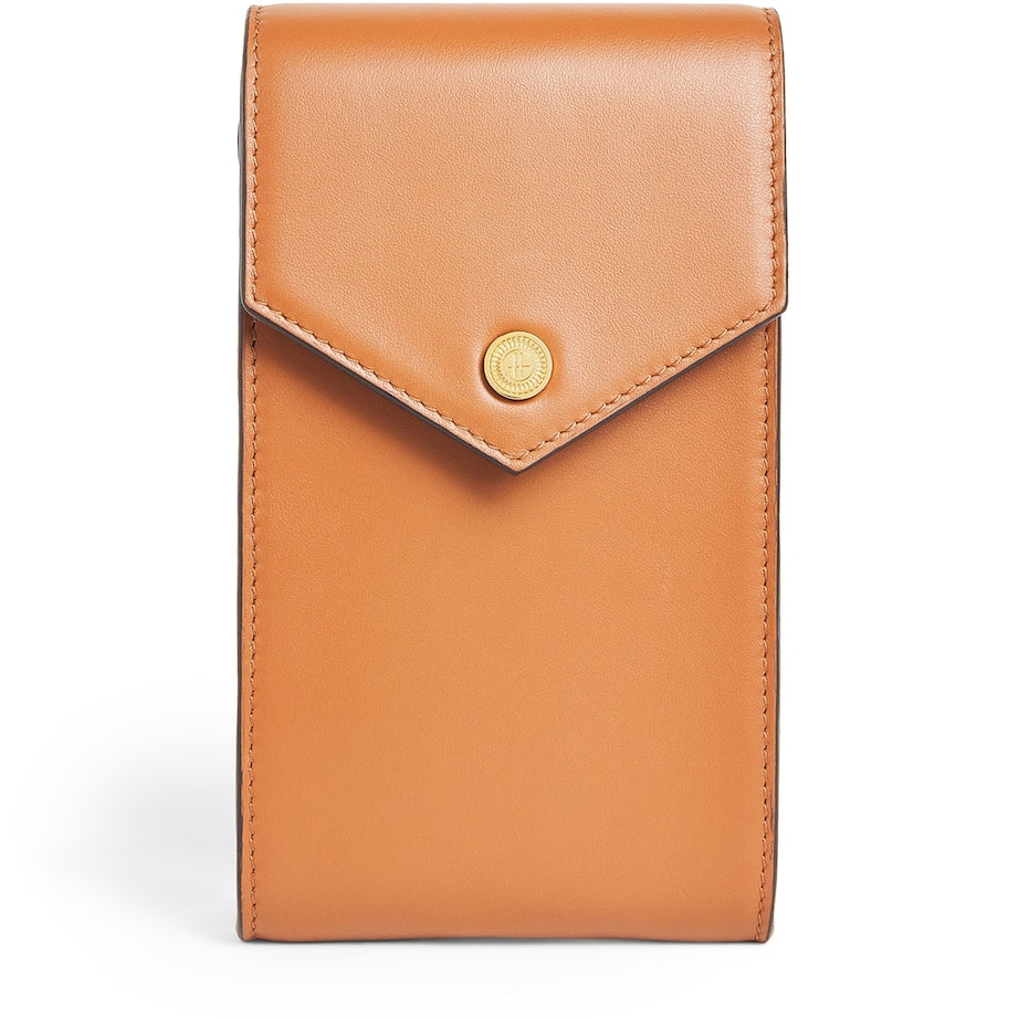Tan Leather Phone Pouch Cross-Body Bag
