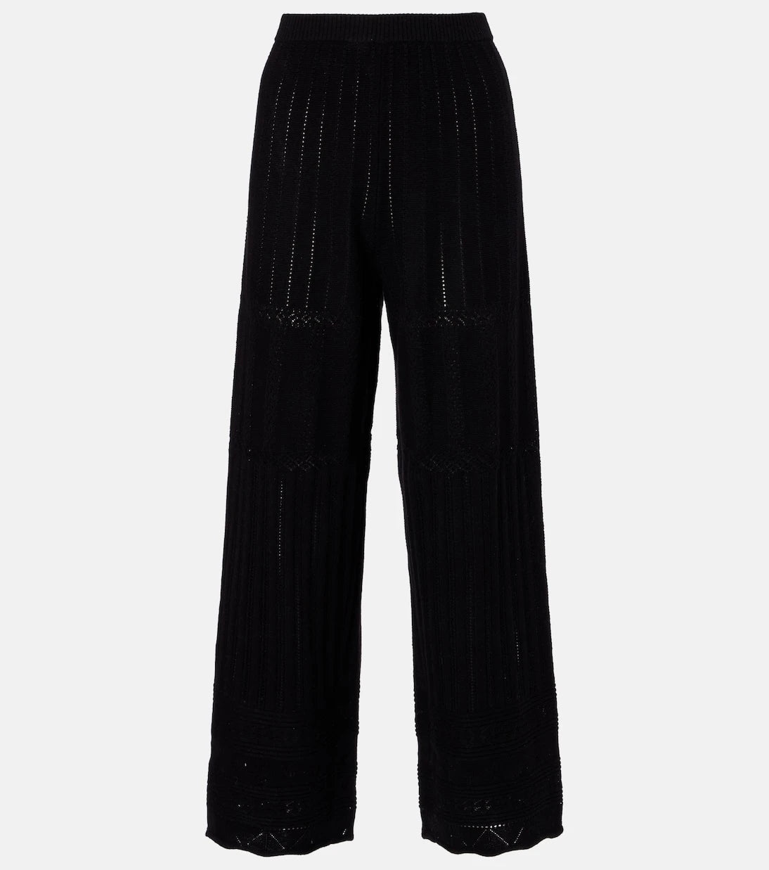 Eres - Alliage pointelle wool and cashmere wide-leg pants