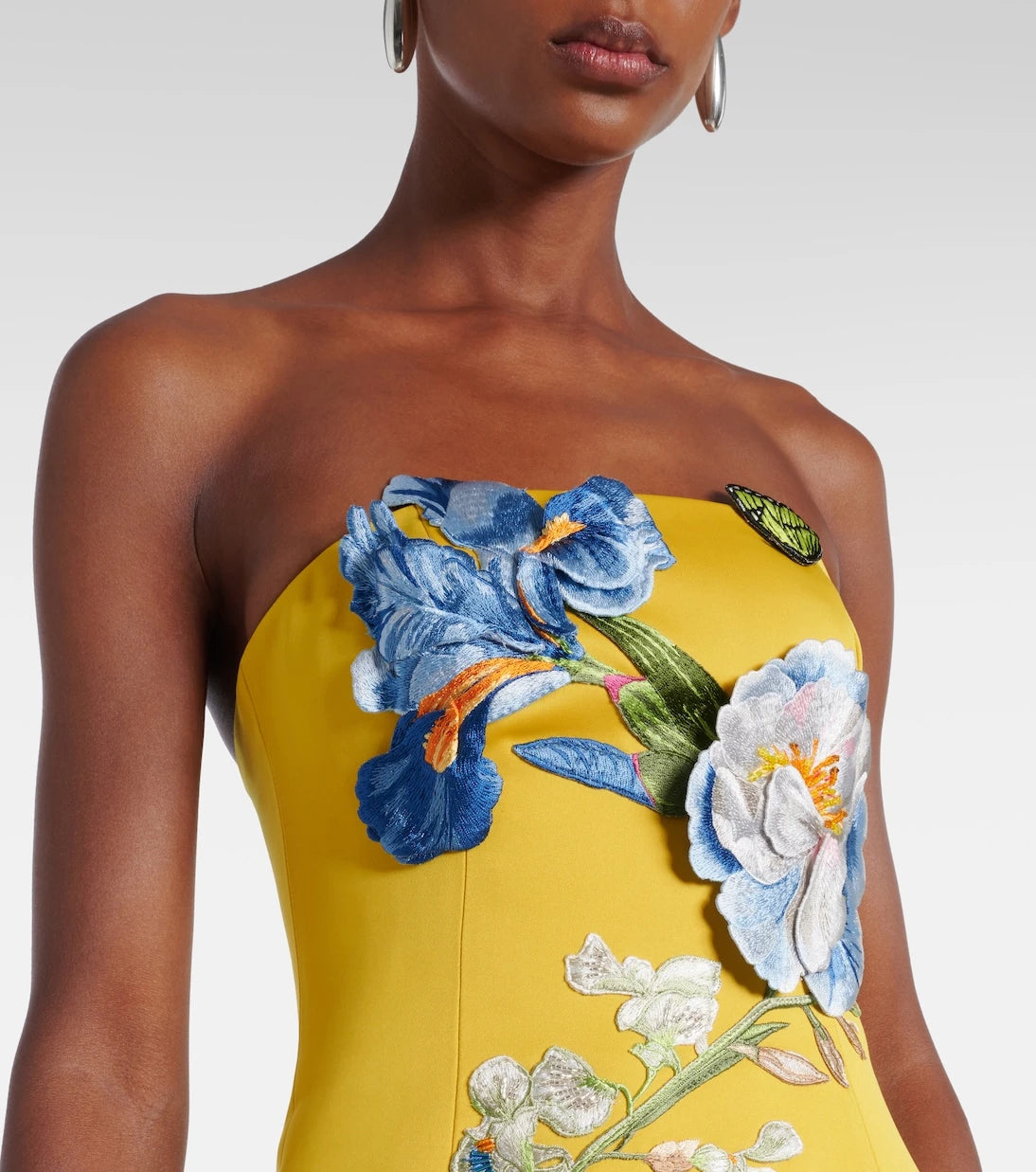 Leo Lin - Rayna floral-appliqué bustier dress