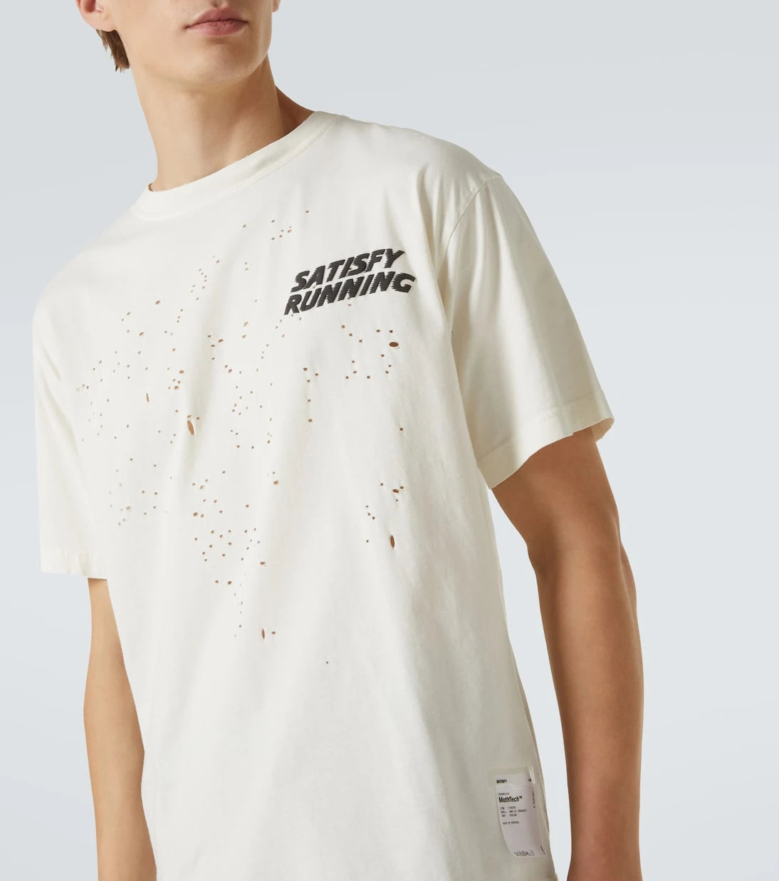 Satisfy - Distressed logo cotton jersey T-shirt