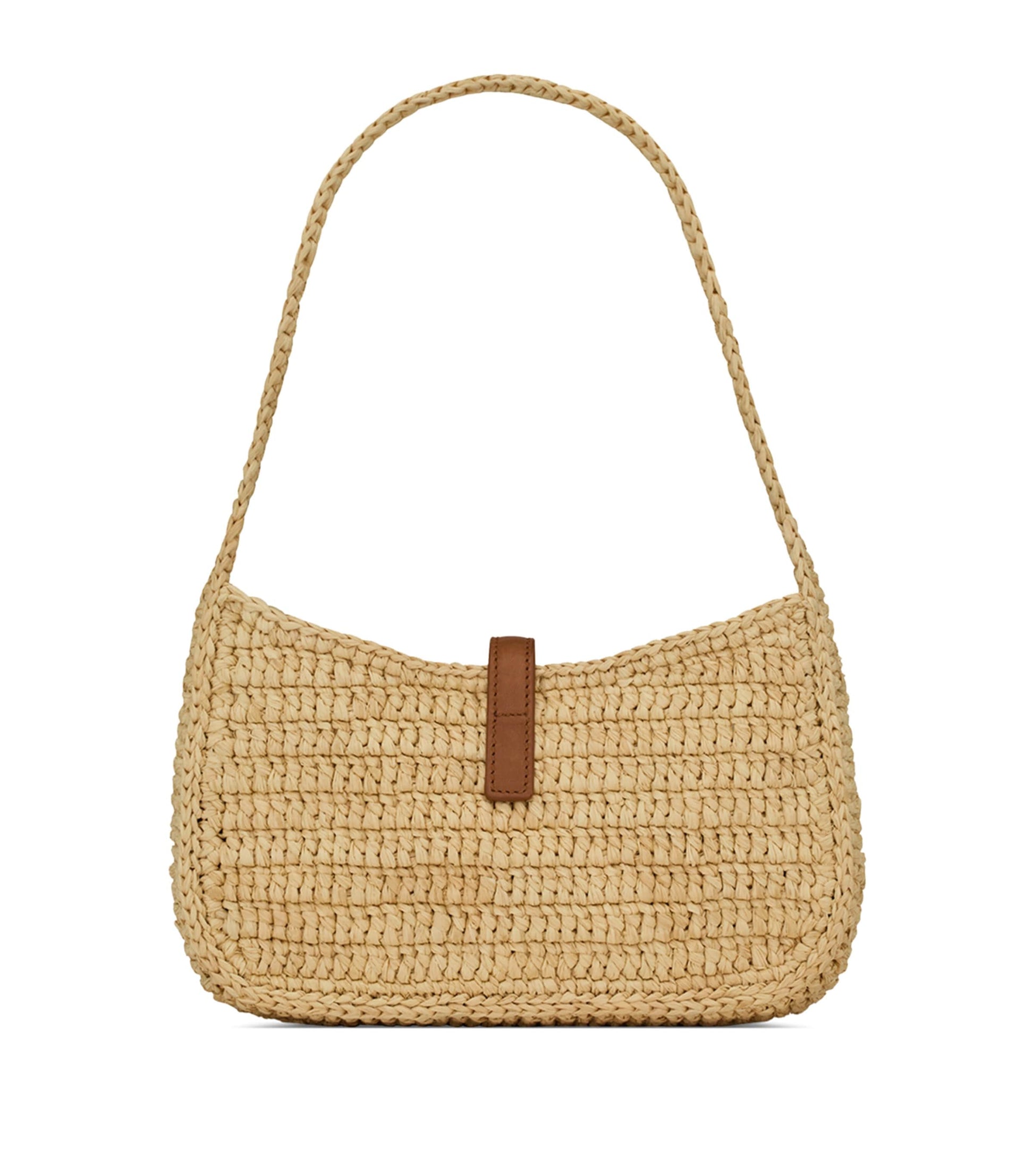 Saint Laurent Brown Le 5 à 7 Raffia Shoulder Bag