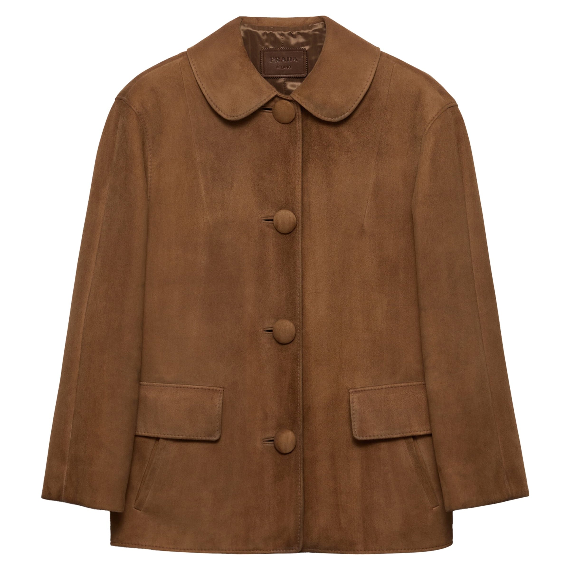Prada Brown Suede Collared Jacket