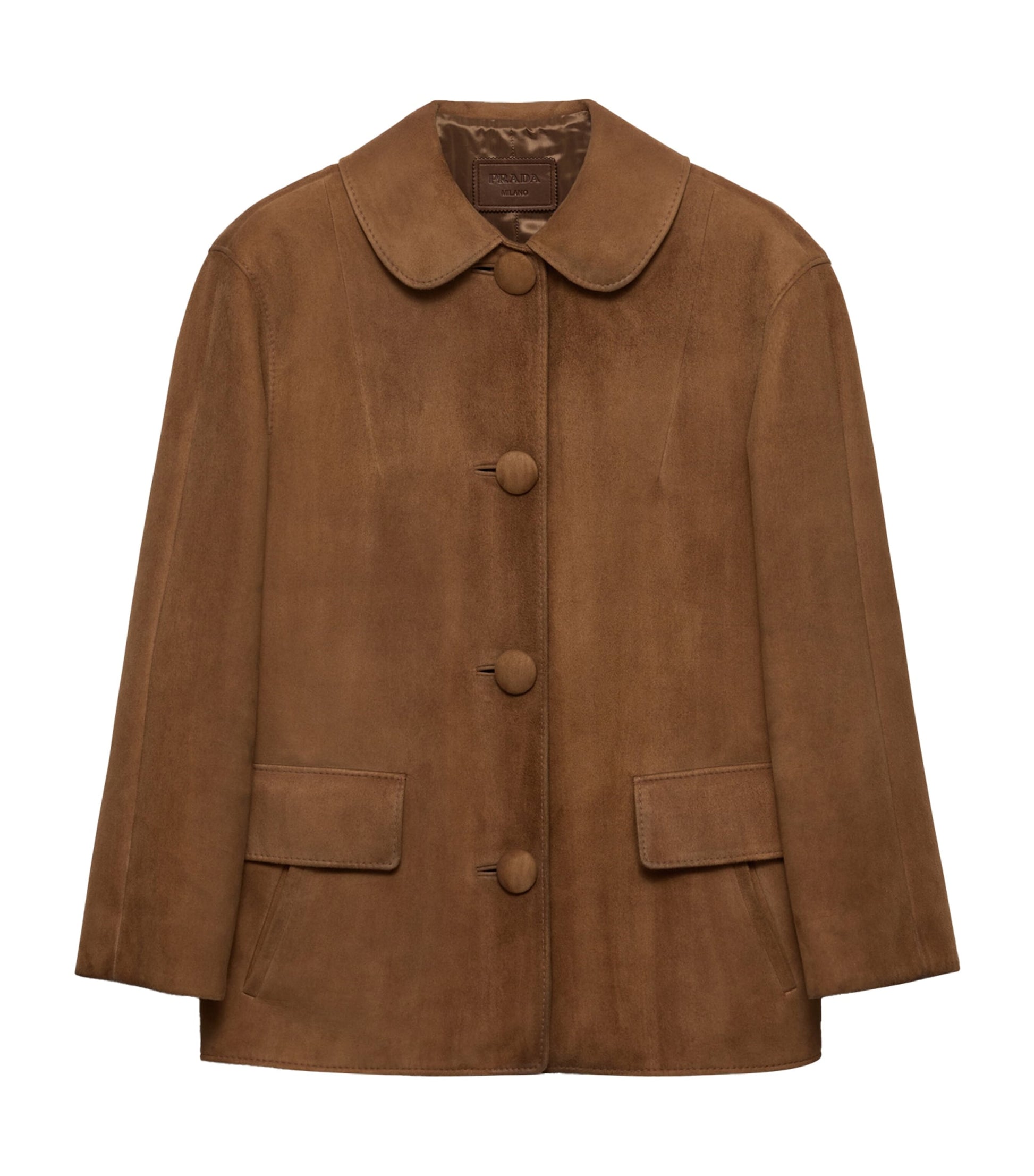 Prada Brown Suede Collared Jacket