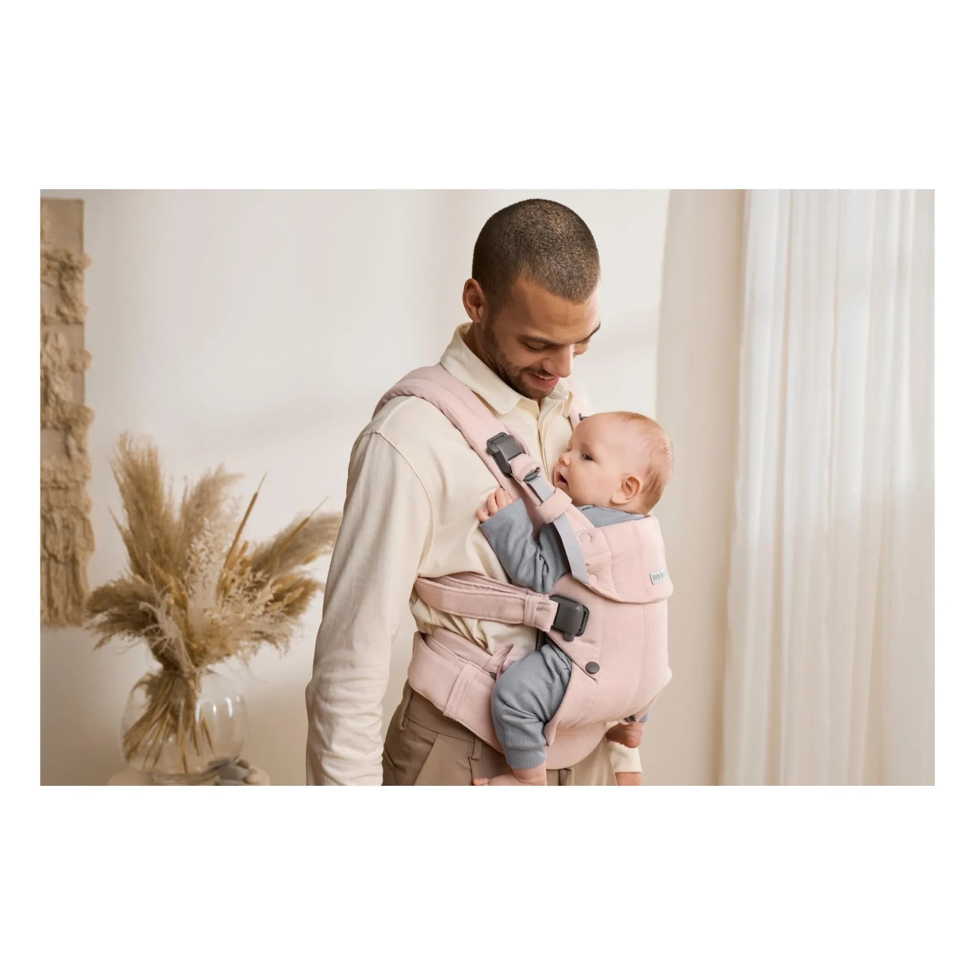 BabyBjörn - Harmony baby carrier in mottled woven jersey | Pink