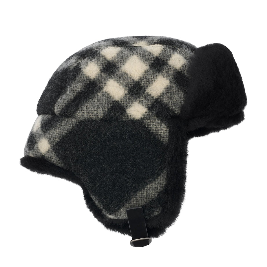 Wool Check Trapper Hat