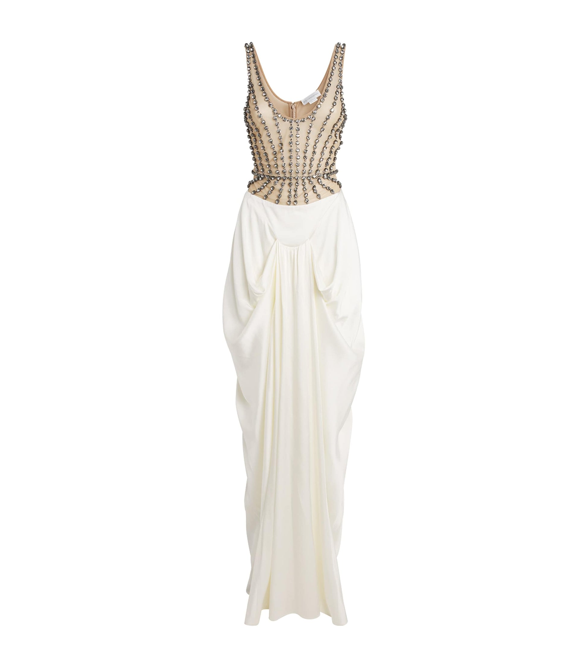 Stella McCartney Ivory Satin Crystal Maxi Dress