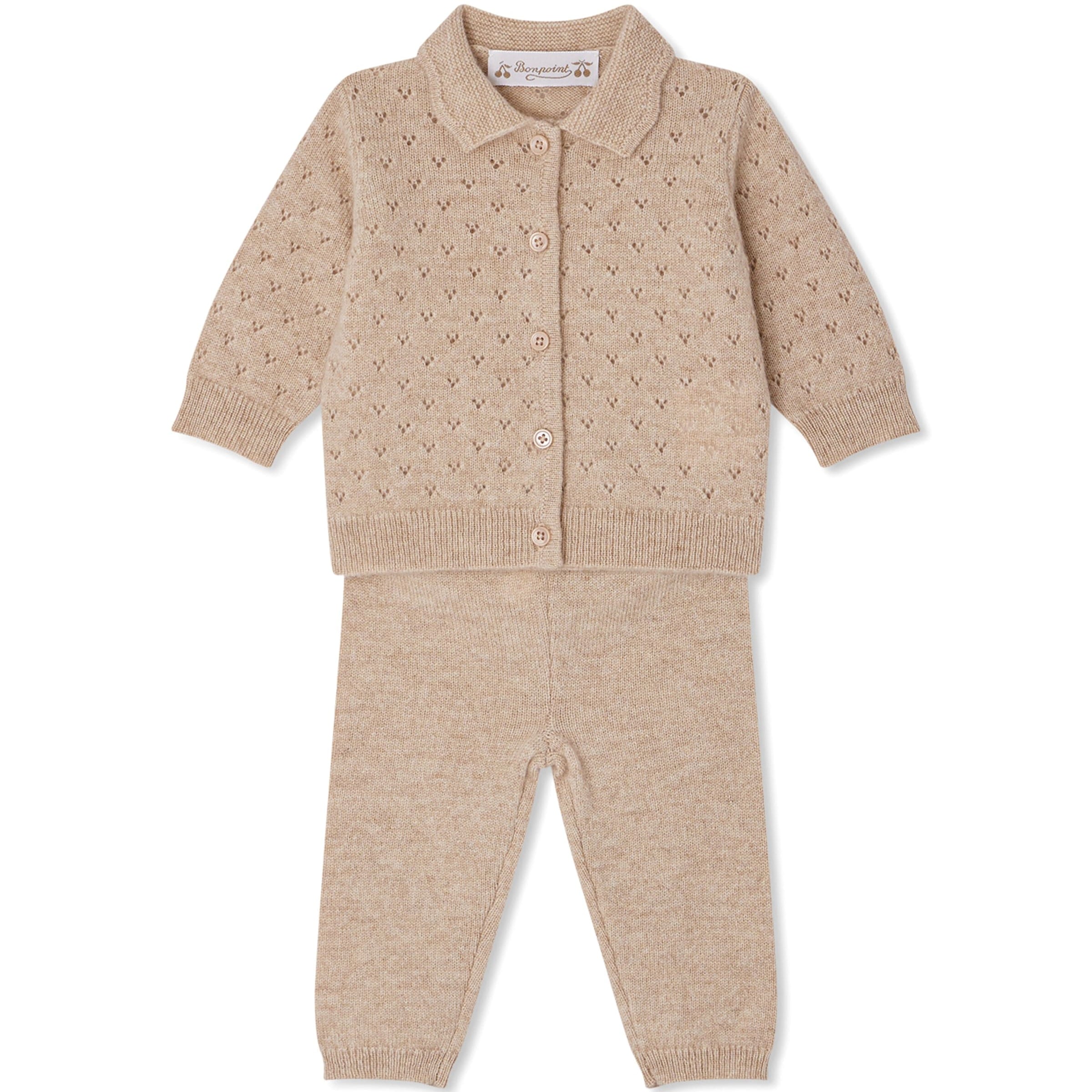Cashmere Pointelle Shirt and Trousers Set (1-18 Months)