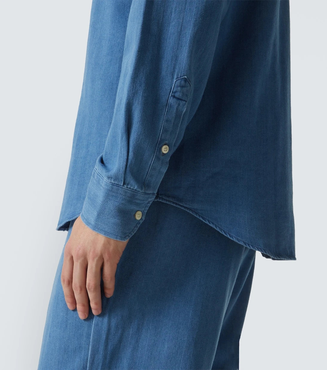 Frescobol Carioca - Emilio herringbone denim shirt