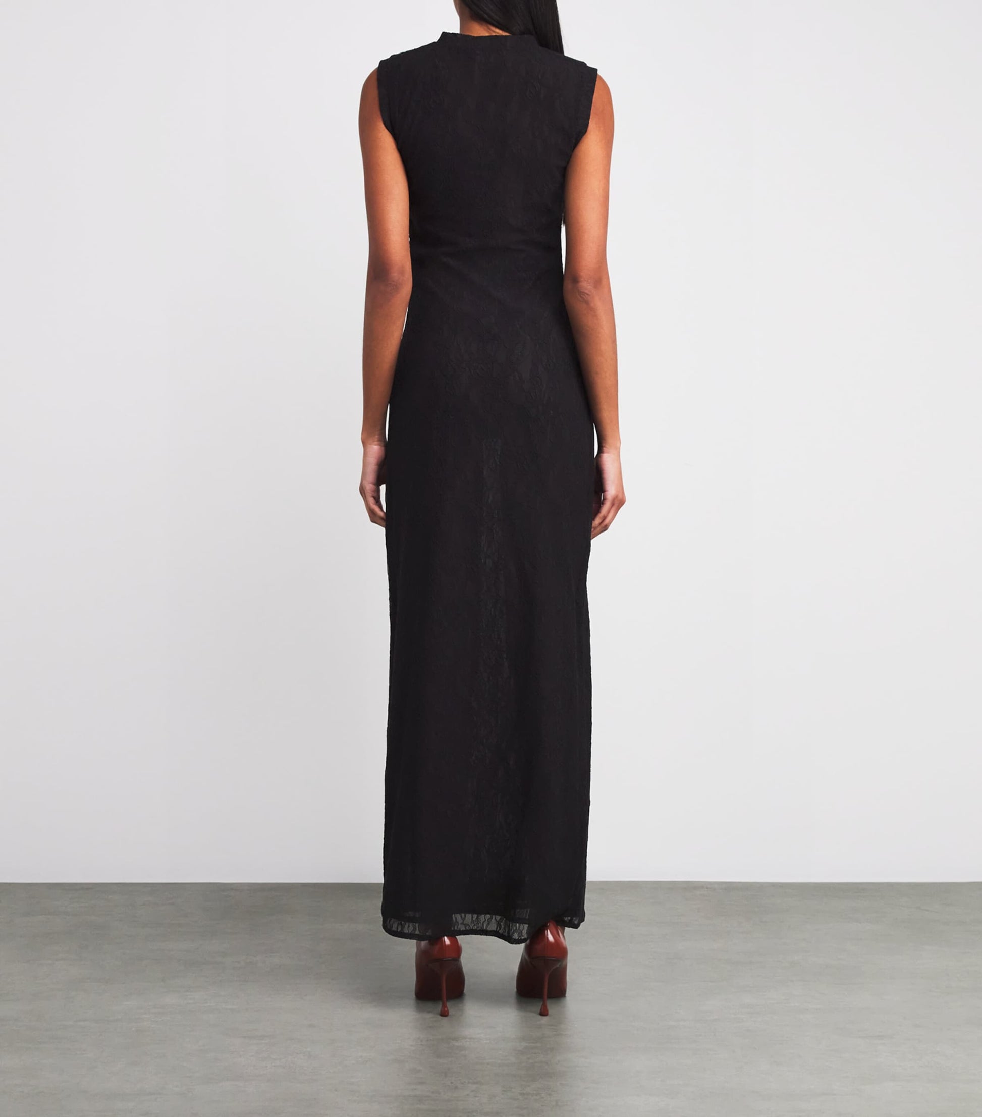 Stella McCartney Black Lace Floral Maxi Dress