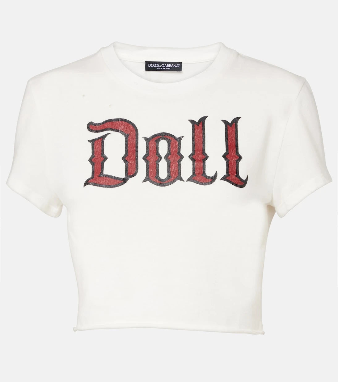 Dolce&Gabbana - Printed cropped cotton jersey T-shirt