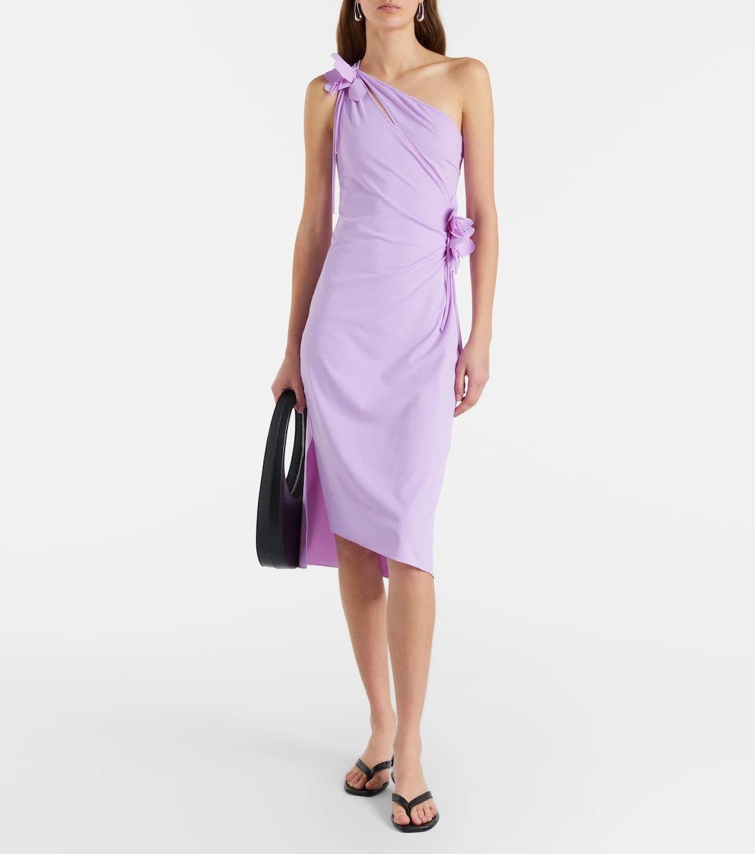 Coperni - Floral-appliqué jersey cocktail dress