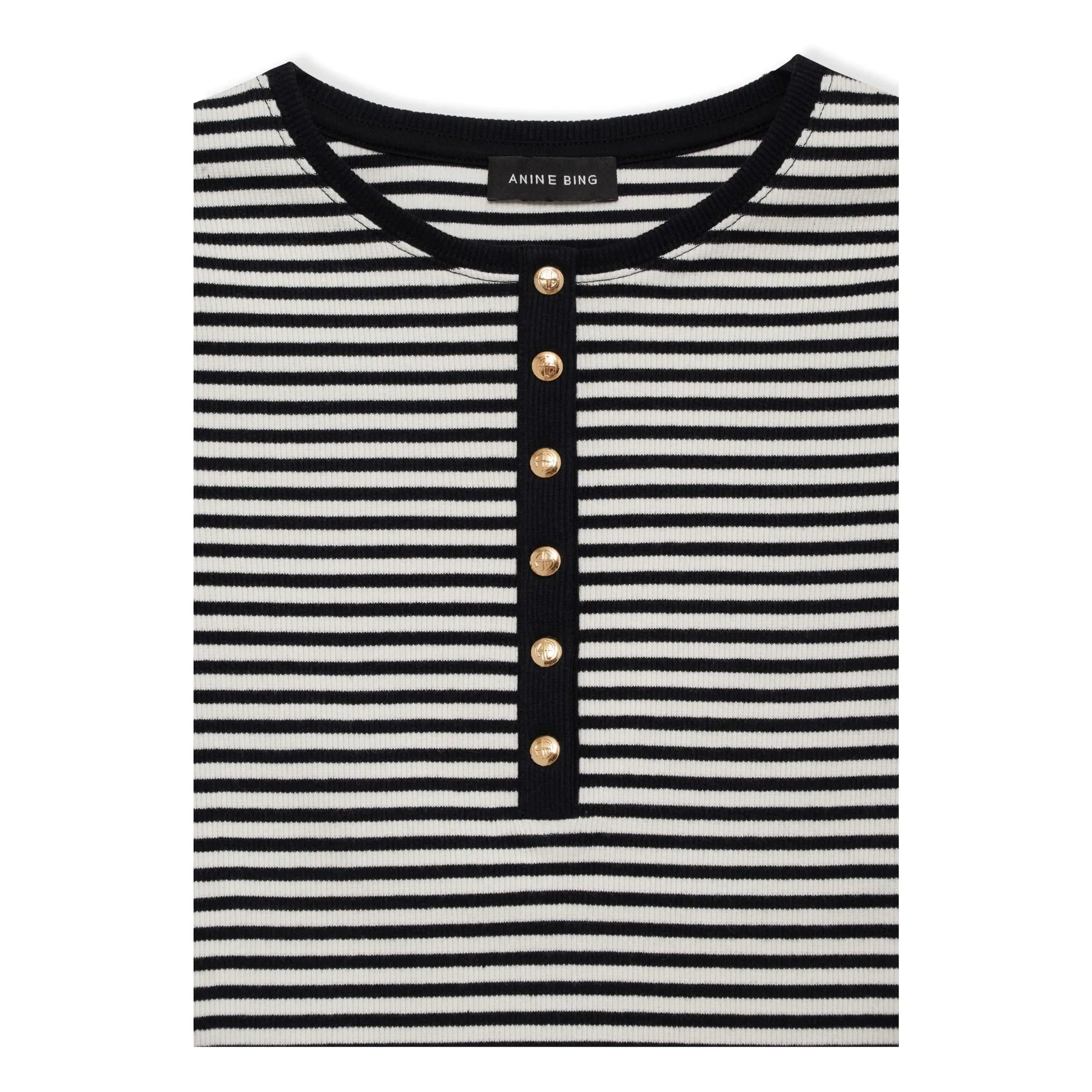 Anine Bing - Alessia Stripes T-shirt | Black